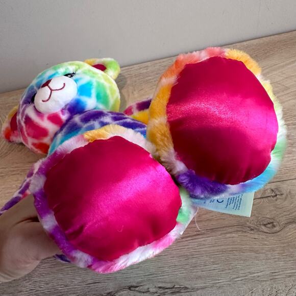 Build a Bear Rainbow Leopard Print Bear 16" Plush and clothing lot - Picture 13 of 16